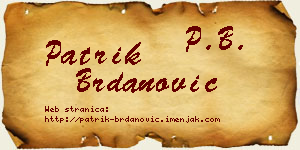 Patrik Brdanović vizit kartica